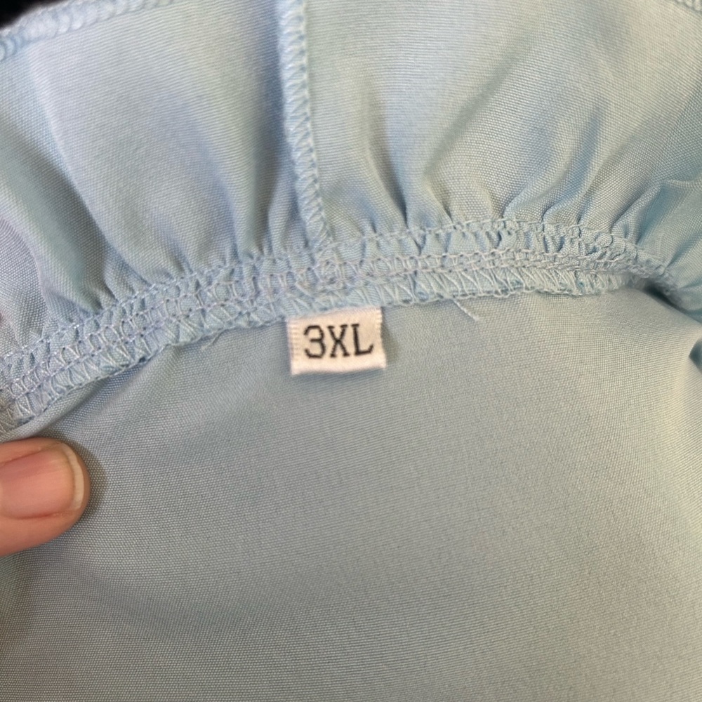 Light Blue Ruffled Blouse - Picture 7 of 9